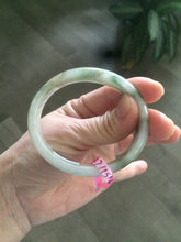 Load image into Gallery viewer, 51.5mm 100% natural Type A green/purple oval jadeite jade bangle B36