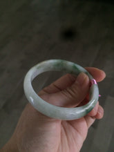 Load image into Gallery viewer, 51.5mm 100% natural Type A green/purple oval jadeite jade bangle B36