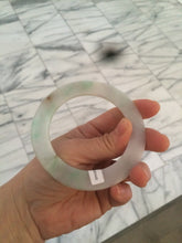 Load image into Gallery viewer, 55.5mm Certified Type A 100% Natural sunny green/purple/red (福禄寿) thin Jadeite Jade bangle U67-1443