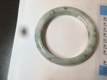 Load image into Gallery viewer, 55mm Certified type A 100% Natural green/white (windflowers, 小碎花) Jadeite Jade bangle AM69-9159