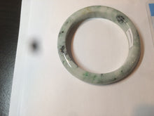 Load image into Gallery viewer, 55mm Certified type A 100% Natural green/white (windflowers, 小碎花) Jadeite Jade bangle AM69-9159