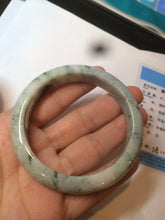 Load image into Gallery viewer, 55mm Certified type A 100% Natural green/white (windflowers, 小碎花) Jadeite Jade bangle AM69-9159