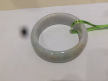 Load image into Gallery viewer, 53.9mm Certified Type A 100% Natural white/purple/green/yellow chubby Jadeite Jade bangle Z91-5685