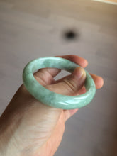 Load image into Gallery viewer, 52.5mm Certified Type A 100% Natural green/gray oval Jadeite Jade bangle U124-7143