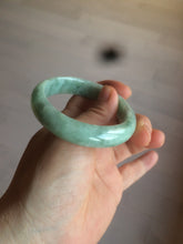 Load image into Gallery viewer, 52.5mm Certified Type A 100% Natural green/gray oval Jadeite Jade bangle U124-7143