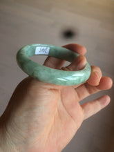 Load image into Gallery viewer, 52.5mm Certified Type A 100% Natural green/gray oval Jadeite Jade bangle U124-7143