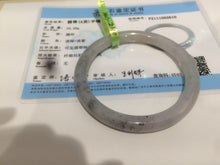 Load image into Gallery viewer, 57.3mm certified Type A 100% Natural black/white/purple (乌鸡翡翠) round cut Jadeite Jade bangle AK17-2610