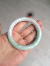 Load image into Gallery viewer, 56mm certified 100% natural sunny green/white/purple/yellow round cut jadeite jade bangle AF9-8927