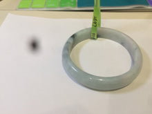 Load image into Gallery viewer, 53.9mm Certified Type A 100% Natural white/purple with green floating flowers Jadeite Jade bangle U71-2697