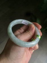 Load image into Gallery viewer, 53mm certificated Type A 100% Natural light green/yellow/purple Jadeite Jade bangle L106-2747