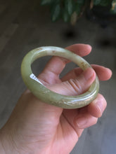 Load image into Gallery viewer, 55.2mm Certified Type A 100% Natural yellow/sugar brown flying snow and dandelions nephrite Jade bangle HT33-0464