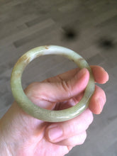 Load image into Gallery viewer, 55.2mm Certified Type A 100% Natural yellow/sugar brown flying snow and dandelions nephrite Jade bangle HT33-0464