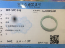 Load image into Gallery viewer, 52mm certified Type A 100% Natural light green thin jadeite jade bangle AH10-3438