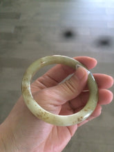 Load image into Gallery viewer, 55.2mm Certified Type A 100% Natural yellow/sugar brown flying snow and dandelions nephrite Jade bangle HT33-0464