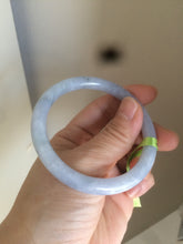 Load image into Gallery viewer, 54mm Certified Type A 100% Natural super light purple/white round cut Jadeite Jade bangle AK23-0024