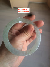 Load image into Gallery viewer, 52-60mm certified Type A 100% Natural icy light green/white snowy super thin Jadeite bangle group15-AH