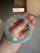Load image into Gallery viewer, 52-60mm certified Type A 100% Natural icy light green/white snowy super thin Jadeite bangle group15-AH