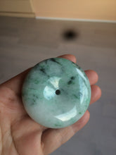 Load image into Gallery viewer, 100% Natural sunny green/pink/purple tropical beach jadeite Jade Safety Guardian Button(donut) Pendant/worry stone X123