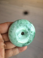 Load image into Gallery viewer, 100% Natural sunny green/pink/purple tropical beach jadeite Jade Safety Guardian Button(donut) Pendant/worry stone X123