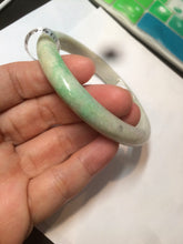 Load image into Gallery viewer, 59.5mm Certified Type A 100% Natural sunny green/yellow Jadeite Jade bangle D53-2599