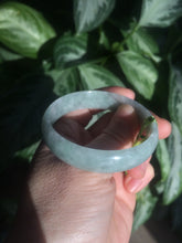 Load image into Gallery viewer, 52mm certified Type A 100% Natural light green thin jadeite jade bangle AH10-3438