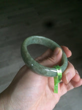 Load image into Gallery viewer, 54.5mm Certified Type A 100% Natural green oval Jadeite Jade bangle L105-2899