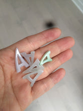 Load image into Gallery viewer, 100% natural icy watery sunny/purple jadeite jade Initial letter A pendant necklace Y124