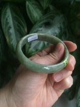 Load image into Gallery viewer, 54.5mm Certified Type A 100% Natural green oval Jadeite Jade bangle L105-2899