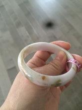 Load image into Gallery viewer, 53.5mm 100% natural Type A green/brown/purple jadeite jade bangle B33