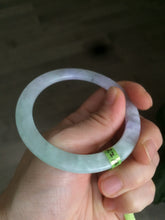 Load image into Gallery viewer, 52.7mm Certified Type A 100% Natural sunny green/purple/white thin Jadeite Jade bangle AE23-1454