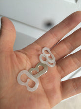 Load image into Gallery viewer, 100% natural icy watery jadeite jade Initial letter B pendant necklace Y123