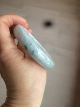 Load image into Gallery viewer, 56.5mm certified Type A 100% Natural green/white chubby Jadeite Jade bangle AF1-4612