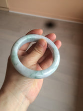 Load image into Gallery viewer, 56.5mm certified Type A 100% Natural green/white chubby Jadeite Jade bangle AF1-4612