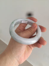 Load image into Gallery viewer, 56.5mm certified Type A 100% Natural green/white chubby Jadeite Jade bangle AF1-4612