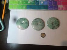 Load image into Gallery viewer, 100% Natural sunny green/pink/purple tropical beach jadeite Jade Safety Guardian Button(donut) Pendant/worry stone X123