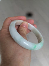Load image into Gallery viewer, 56.8mm certificated Type A 100% Natural sunny green/white/brown Jadeite Jade bangle E48-3335