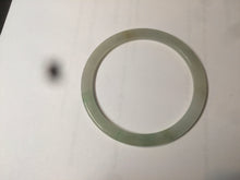 Load image into Gallery viewer, 52mm type A 100% Natural icy watery light green/yellow thin flat style Jadeite Jade bangle U121-0758
