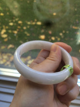 Load image into Gallery viewer, 55.7mm certified Type A 100% Natural white/yellow Jadeite Jade bangle E57-7572