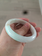 Load image into Gallery viewer, 56.8mm certificated Type A 100% Natural sunny green/white/brown Jadeite Jade bangle E48-3335