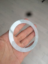 Load image into Gallery viewer, 57mm certified Type A 100% Natural sunny green/purple flat style Jadeite jade bangle N110