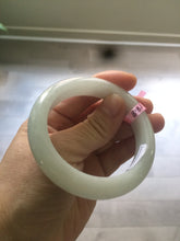 Load image into Gallery viewer, 52mm Certified Type A 100% Natural light green/white Jadeite Jade bangle Y69-8442