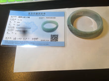 Load image into Gallery viewer, 53mm Certified type A 100% Natural light green/yellow/black broad style oval jadeite jade bangle X96-1036