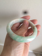Load image into Gallery viewer, 54.6mm certified 100% natural Type A sunny green/white/brown jadeite jade bangle AH61-3333