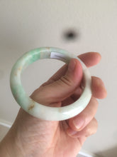 Load image into Gallery viewer, 54.6mm certified 100% natural Type A sunny green/white/brown jadeite jade bangle AH61-3333