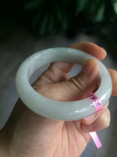 Load image into Gallery viewer, 52mm Certified Type A 100% Natural light green/white Jadeite Jade bangle Y69-8442