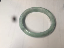 Load image into Gallery viewer, 52.5mm Certified Type A 100% Natural green/gray oval Jadeite Jade bangle U124-7143