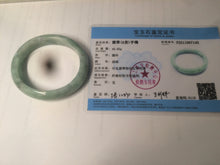 Load image into Gallery viewer, 52.5mm Certified Type A 100% Natural green/gray oval Jadeite Jade bangle U124-7143