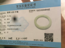 Load image into Gallery viewer, 52mm Certified Type A 100% Natural light green/white Jadeite Jade bangle Y69-8442