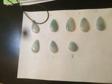 Load image into Gallery viewer, 100% natural icy watery green blue white type A jadeite jade water drop pendant necklace group E52