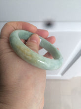 Load image into Gallery viewer, 56.4mm certified Type A 100% Natural sunny green Jadeite Jade bangle U126-2490